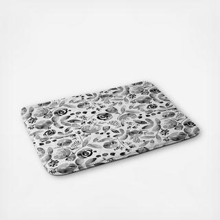 Bountiful Bouquet Black Memory Foam Bath Mat