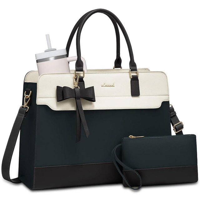 LOVEVOOK Laptop Tote Bag for Women,Leather Work Bag, Waterproof Business Teacher Bag,Large Computer Handbag Purse Briefcase,Office Gifts for Women