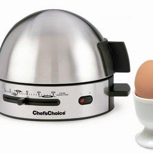 Chef's Choice Kitchen Electrics - Chef'sChoice 810 Gourmet Egg Cooker with 7 Egg Capacity Makes Soft Medium Hard Boiled and Poached Eggs Features Electronic Timer Audible Ready Signal Nonstick Stainless Steel Design, 7-Eggs, Silver
