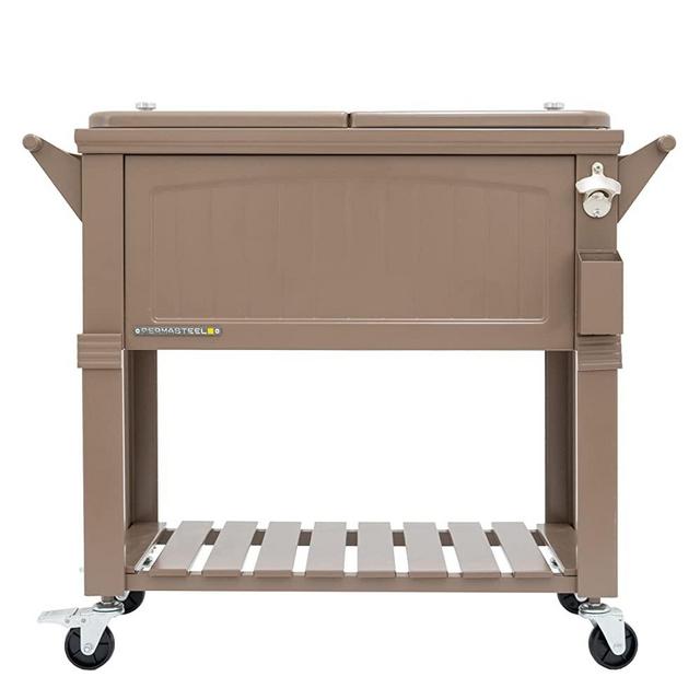 Permasteel PS-203F1-TP 80-Qt Antique Patio Cooler, Taupe