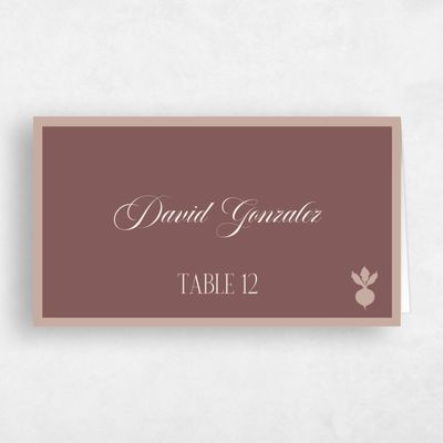 Acorn, Brown Wedding Place Card - Ford Vegetarian