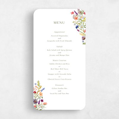 White Rounded Wedding Menu - Spasso