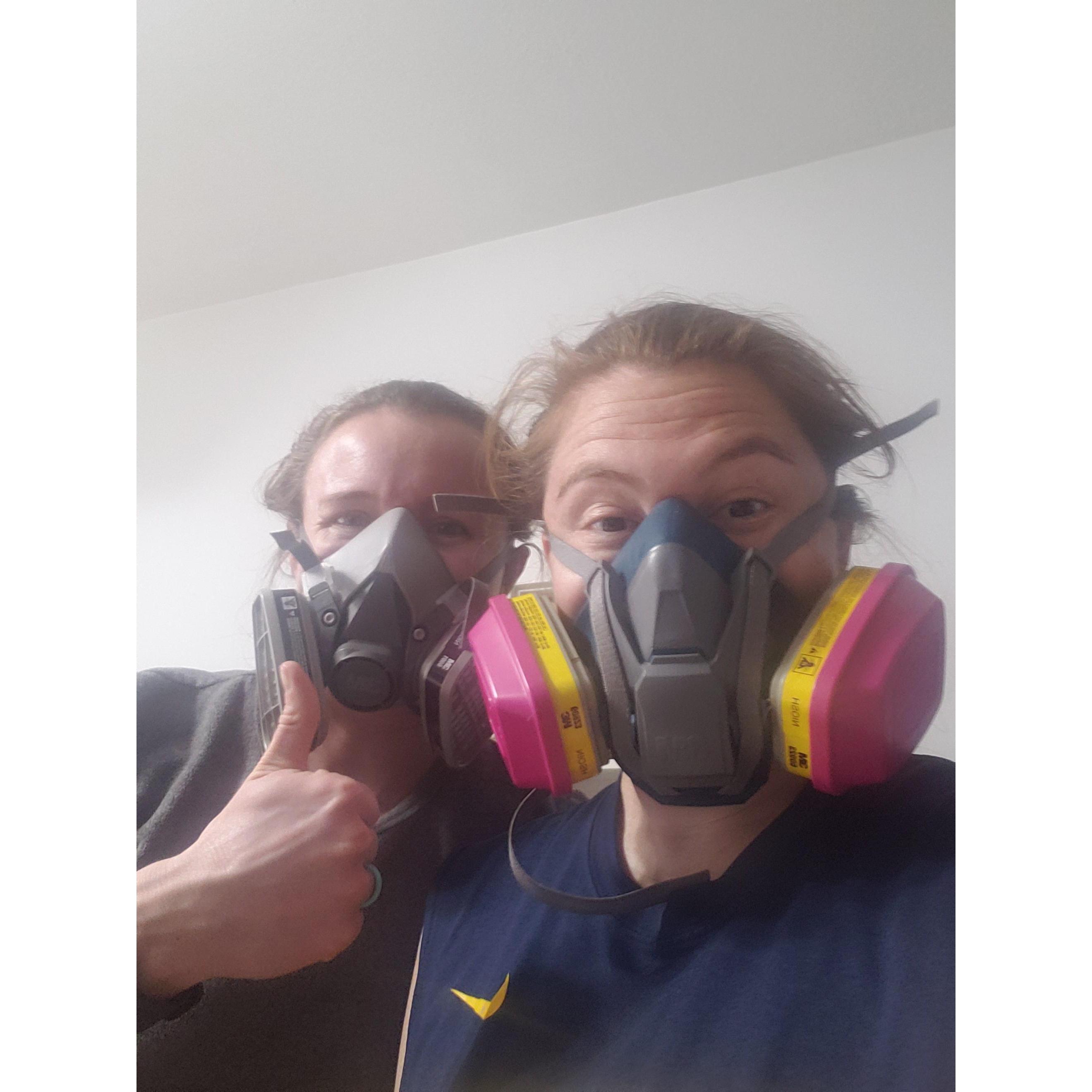 We bought our fixer-upper in '18. We are busy with renovations; recently finishing the basement. These masks came in handy during the pandemic though.