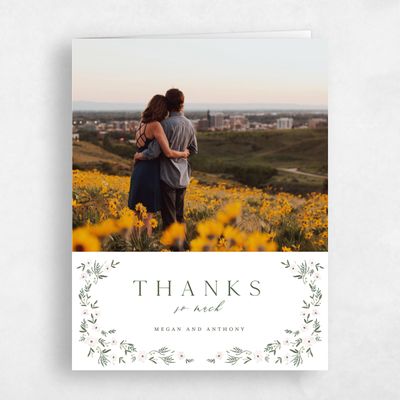 White Floral Wedding Thank You - Lenora Photo