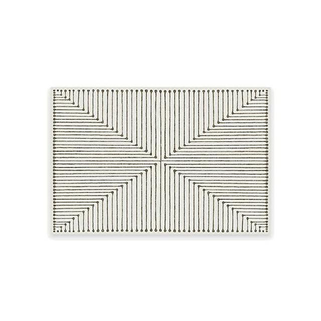 RUGGABLE x Jonathan Adler Washable Rug - Perfect Modern Area Rug for Living Room Bedroom Kitchen - Child Friendly - Stain & Water Resistant - Inkdrop Camel & Ivory 2'x3' (Standard Pad)