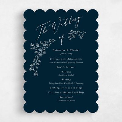 Blue Scalloped Wedding Program - Miette
