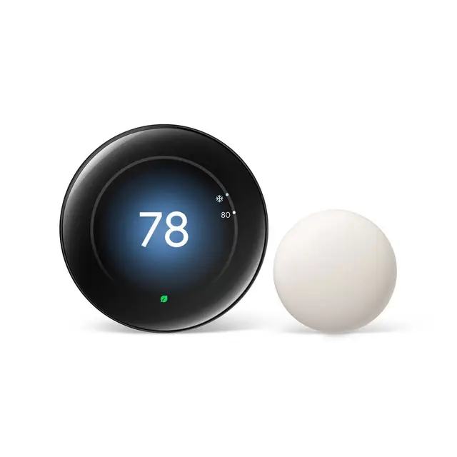 Google Nest Learning Thermostat with Nest Temperature Sensor - Black