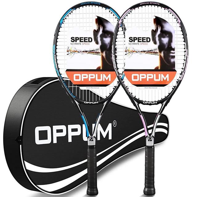 Tennis Racket 27 inch Tennis Racquet 2 Pack for Adults Student Women and Men Beginner OPPUM Professional Training Tennis Rackets Racquets Tennis Overgrip, Vibration Damper and Carry Bag