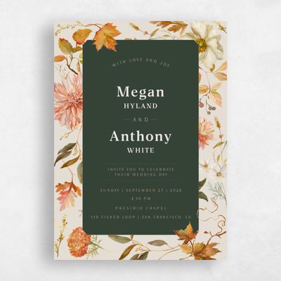 Deep Forest, Green Wedding Invitation - Lysete Portrait