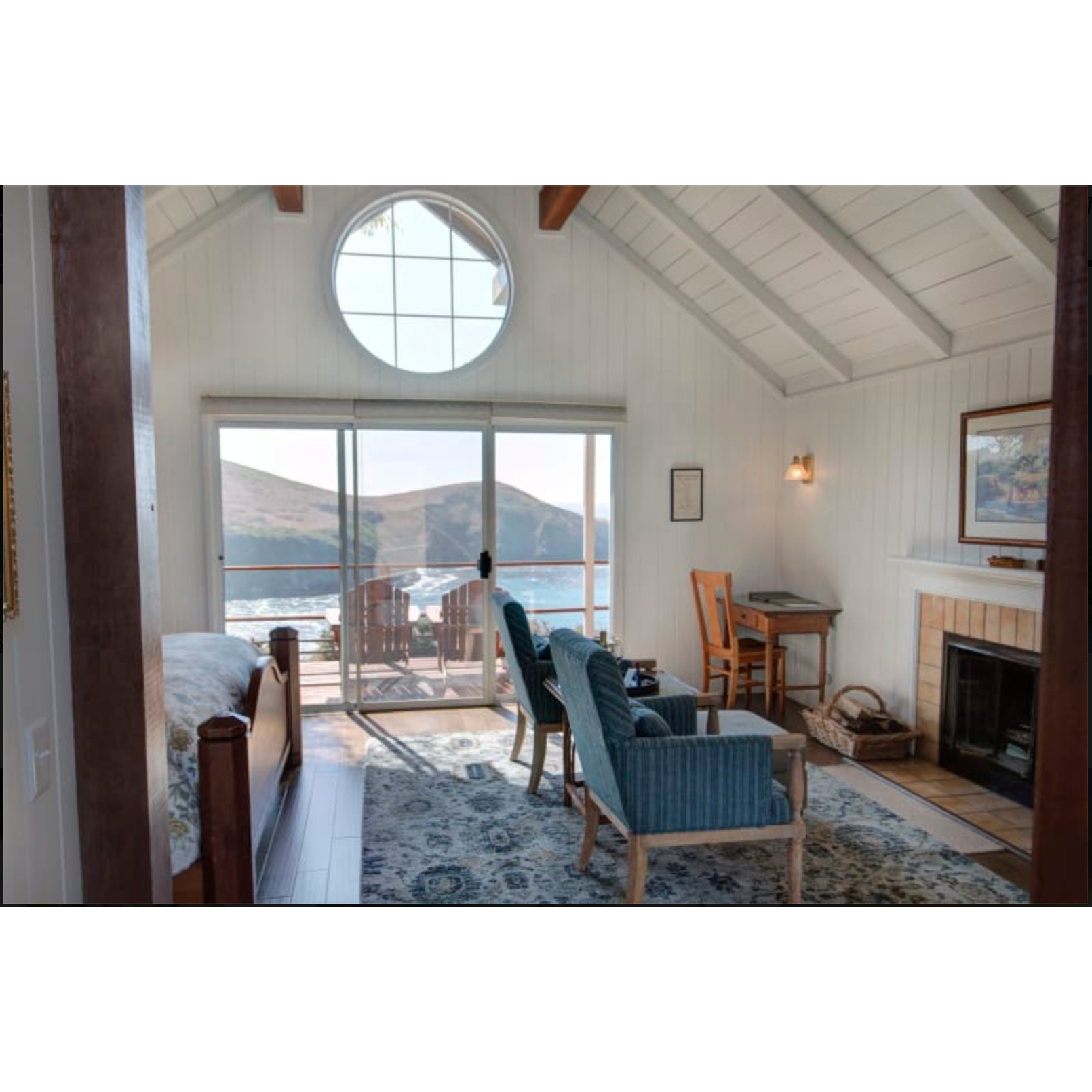 A look into one of the cottage rooms at the Albion River Inn