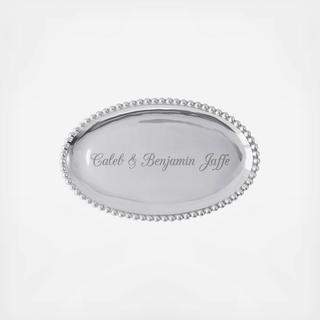 Personalized Pearled Oval Platter