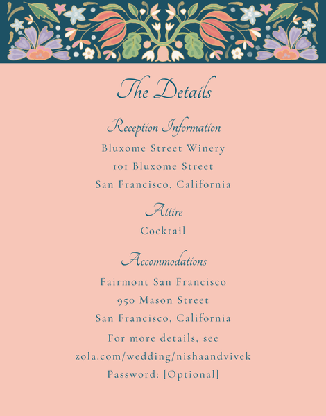 Suraya | Peach Blush | Zola Wedding Enclosure Cards