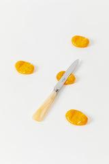 SET OF 4 YELLOW PAUL ARNHOLD GLASS KNIFE RESTS