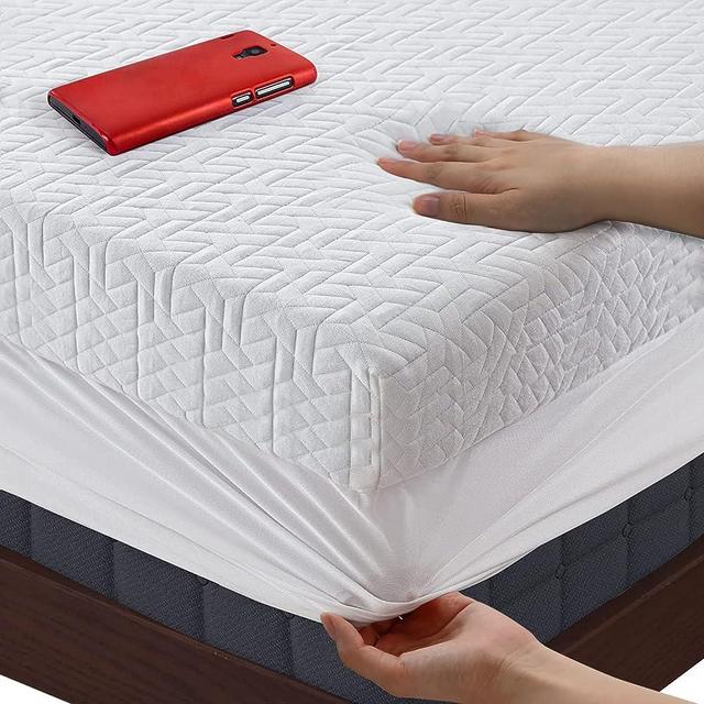 BedLuxury 4 Inch Gel Memory Foam Mattress Topper Queen Size, Cooling Mattress Pad Cover with 18'' Deep Pocket for Back Pain Bed Topper with Removable Bamboo Cover Soft & Breathable