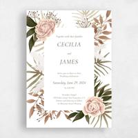 White Wedding Invitation - Segovia Portrait