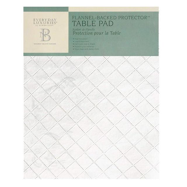 Newbridge Quilted Waterproof Cut to Fit Table Pad Protector with Flannel Backing, Heat Resistant, Wipe Clean, Cushioned Pad Protects Table from Spills and Scratches, 70 Inch Round