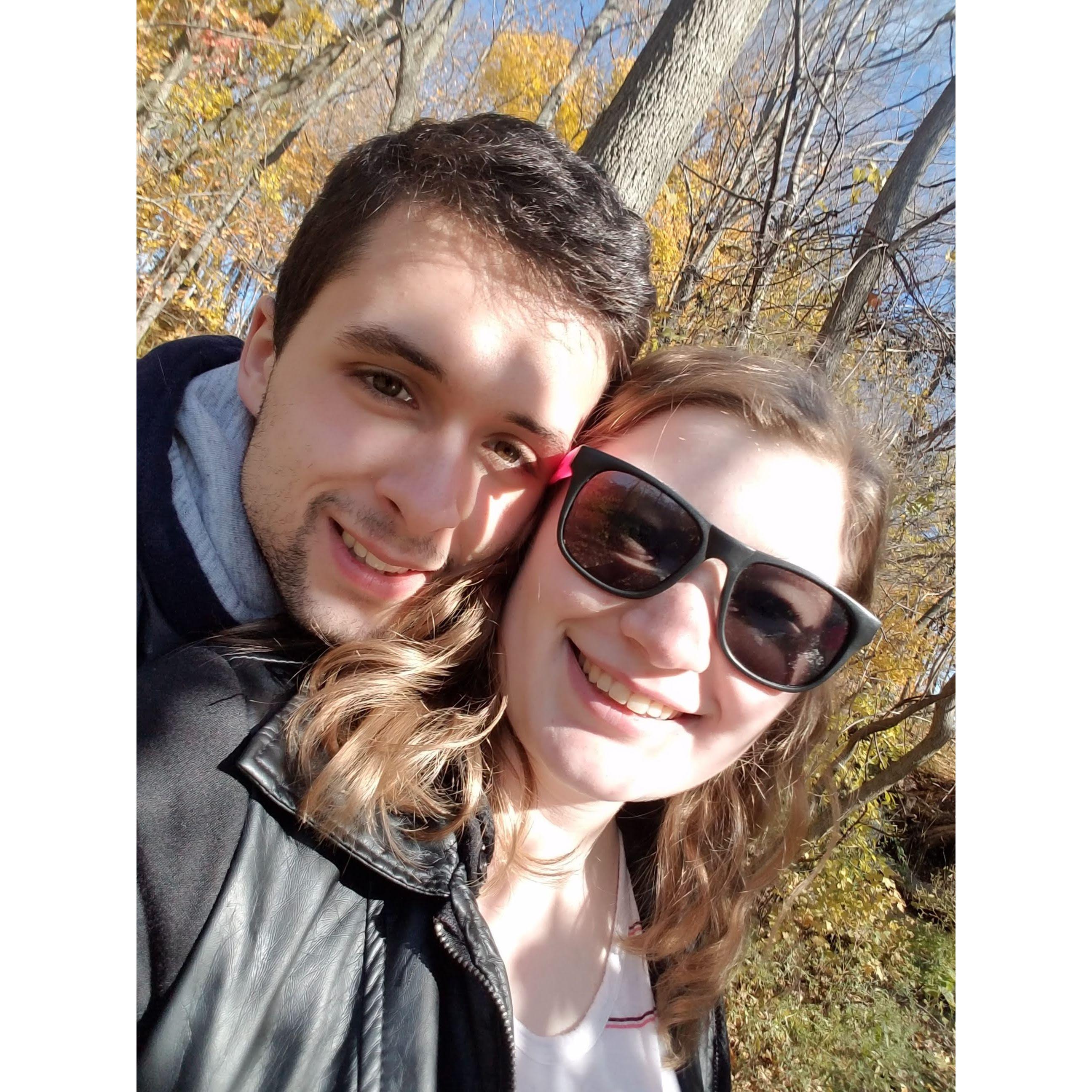 Our first hike at Holley Falls, which is where he proposed.