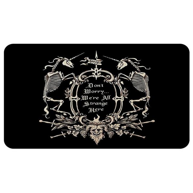 Dark Memento Mori The Undead Gothic Macabre Art Decorative Indoor Outdoor Doormat, Gothic Home Room Front Door Mat 17 x 30 Inch for Home Room Entrance, Gothic Lover Gifts