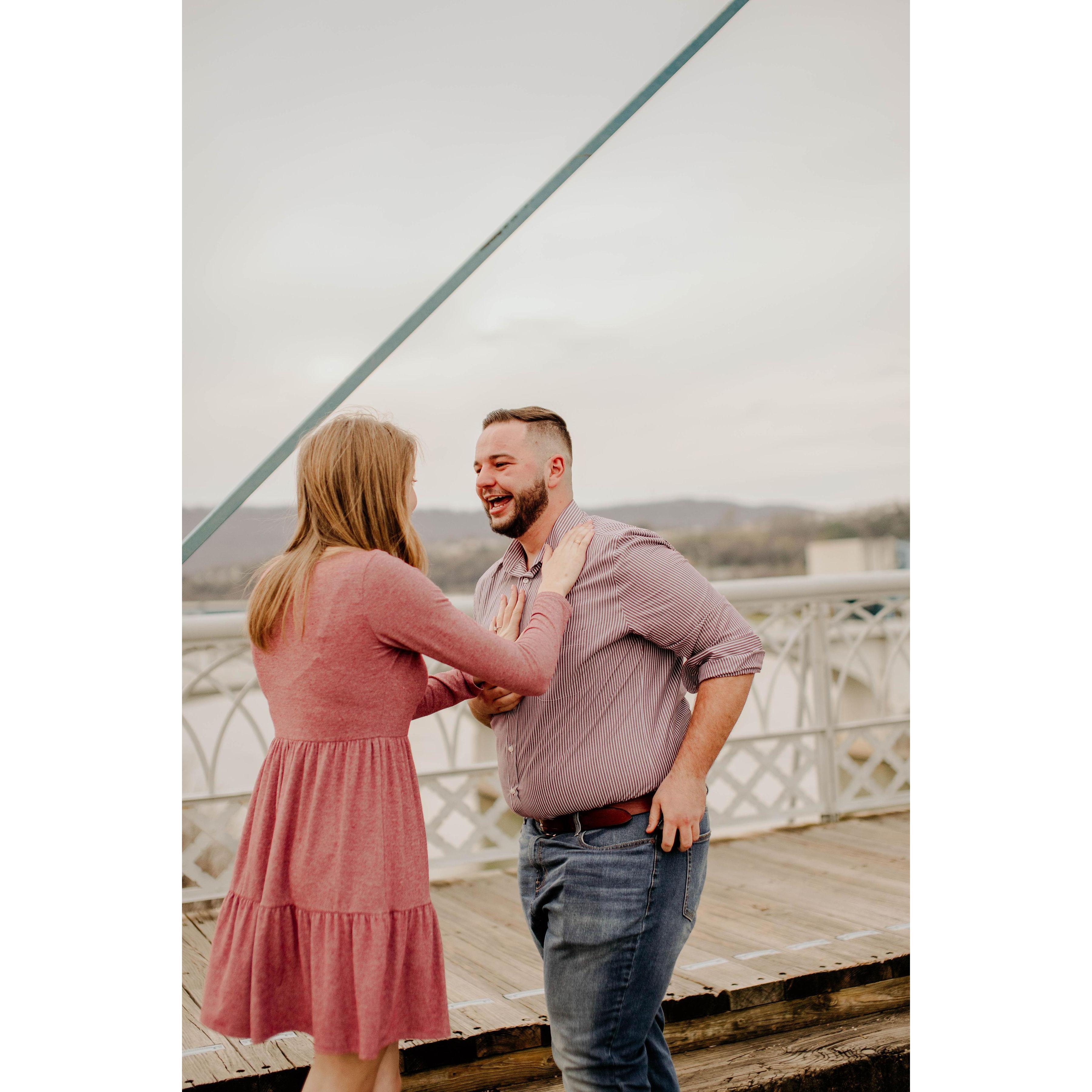 Not only did she say yes, Sawyer did not drop the ring!