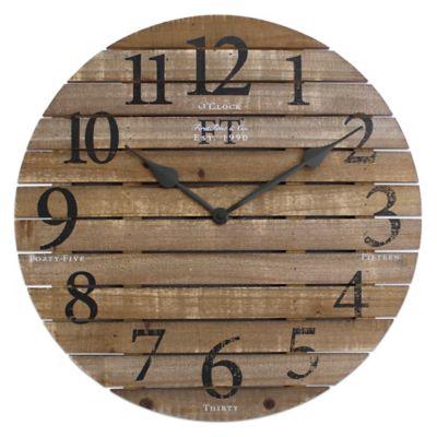 FirsTime & Co.® Barn Wood Wall Clock in Brown