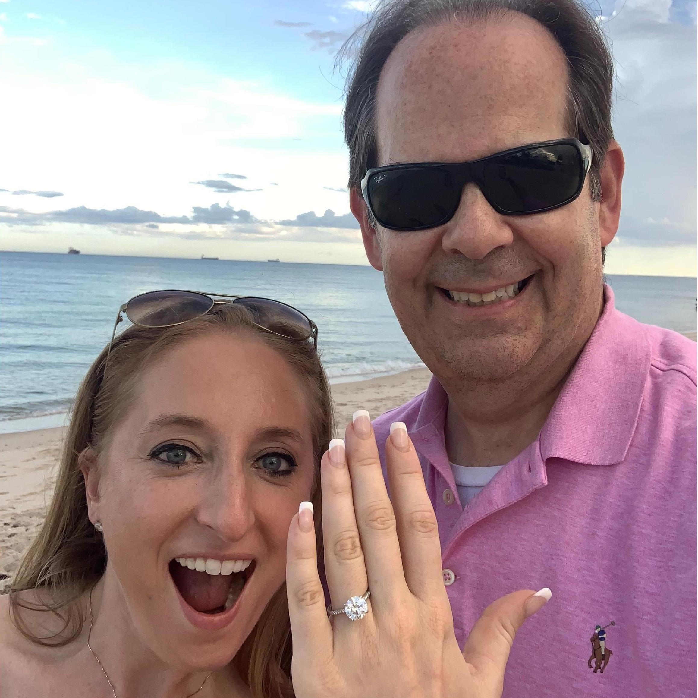 The proposal on Fort Lauderdale Beach!  Thank goodness Amy always has her nails done :-)