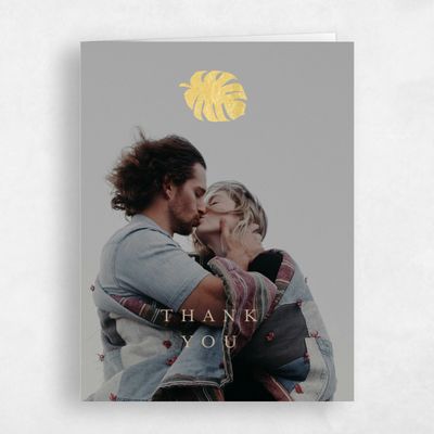 Tan, Brown Wedding Thank You - Maui Photo Foil