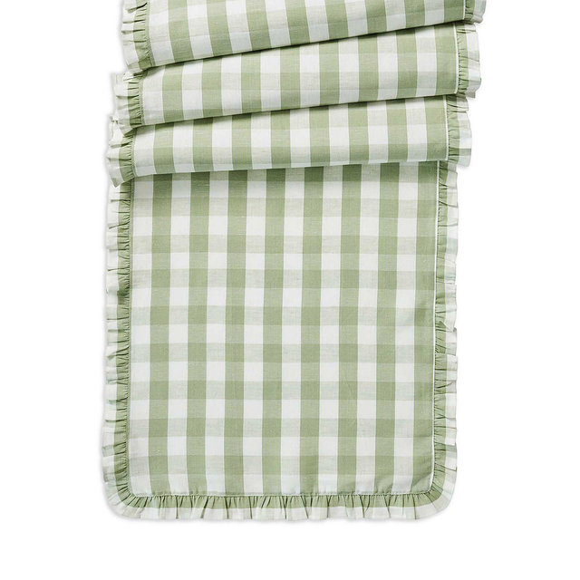 Juliska Gingham Ruffle Table Runner, 18" x 90"