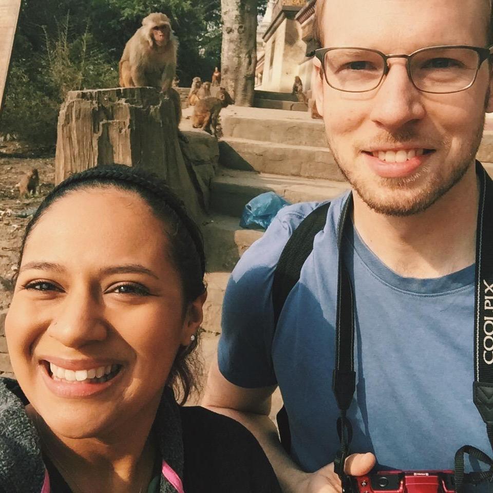 Monkeying around on our first international trip to Kathmandu, Nepal for Mia and Ravi's wedding! #ouradventurebook