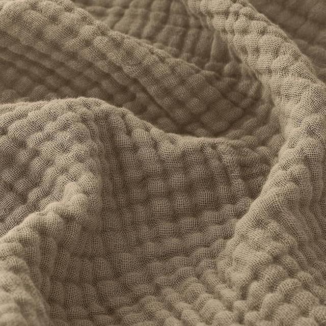 EMME Cotton Muslin King Blanket Bed Layering Bedspread Coverlet Breathable Gauze Soft Lightweight (Tan, 108"x90")