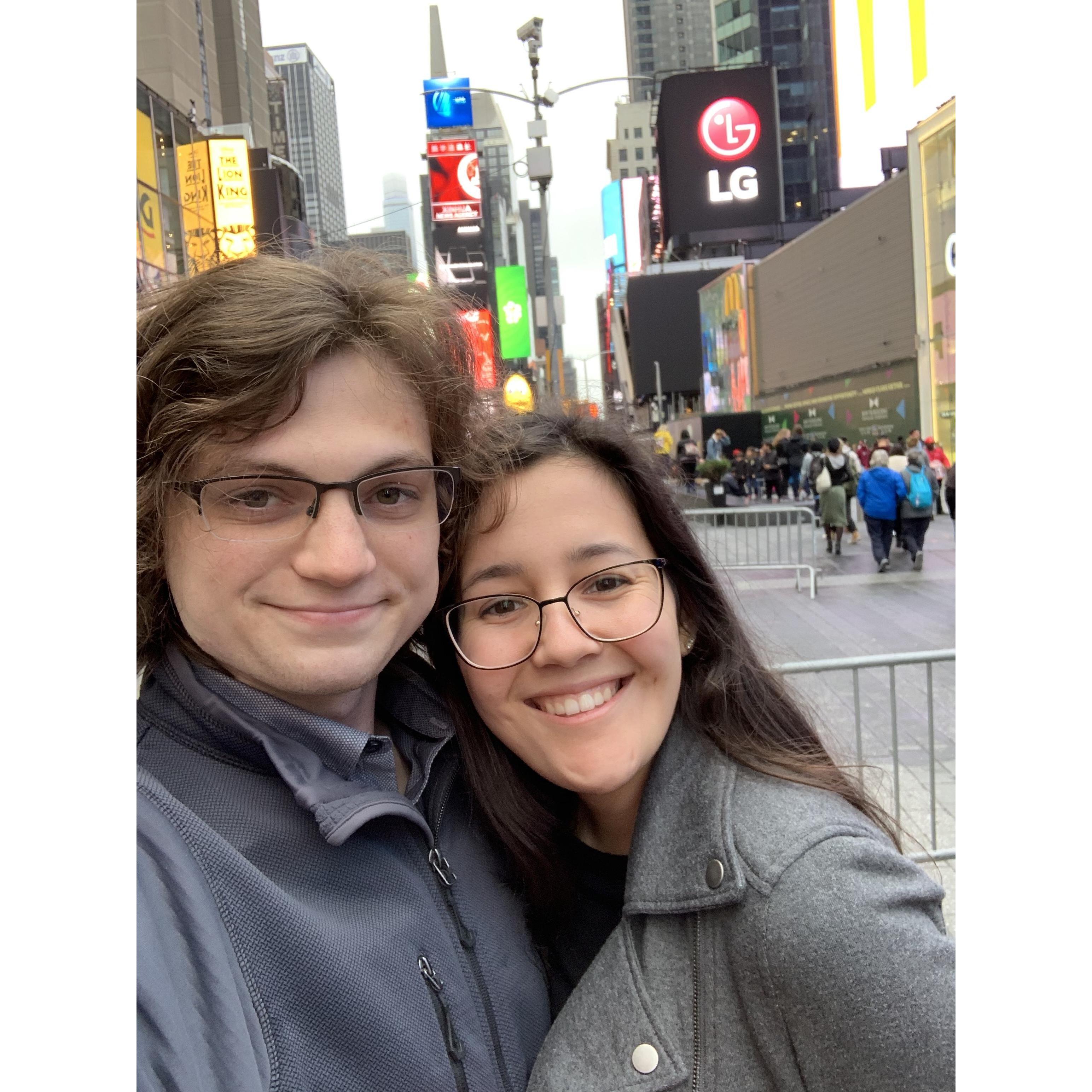 In Time Square after seeing a musical