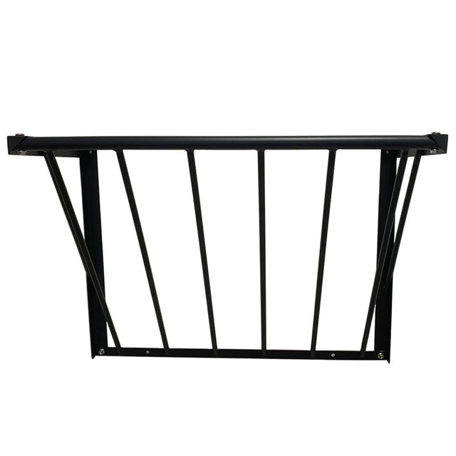 BUYYAH Horse Hay Feeder, 31.5'' Long Livestock Hay Feeder with 24 Gallon Large Capacity, Carbon Steel Wall Mounted Hay Rack for Horses, Sheep, Goats, Indoor Outdoor Uses