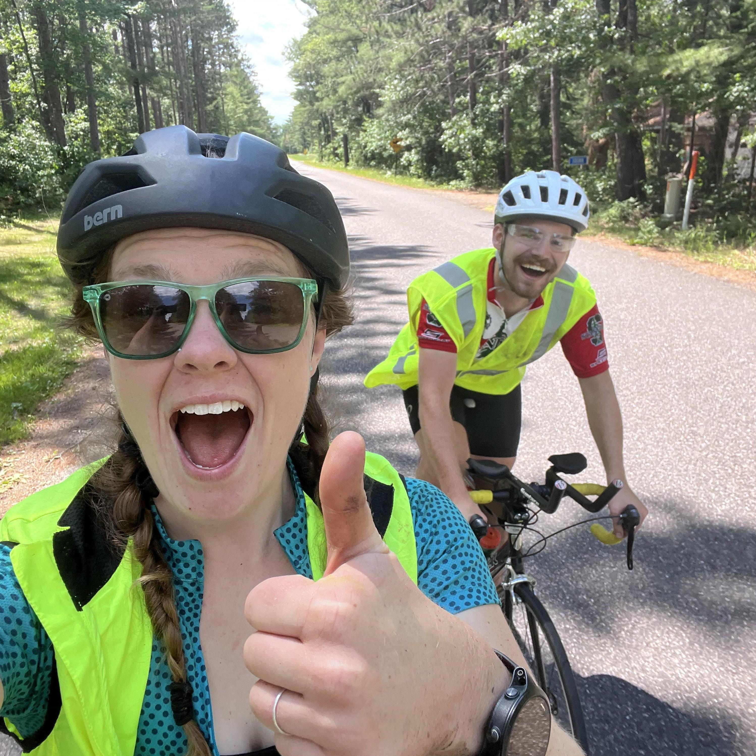 During a 100-mile bike ride in Northern Wisconsin!