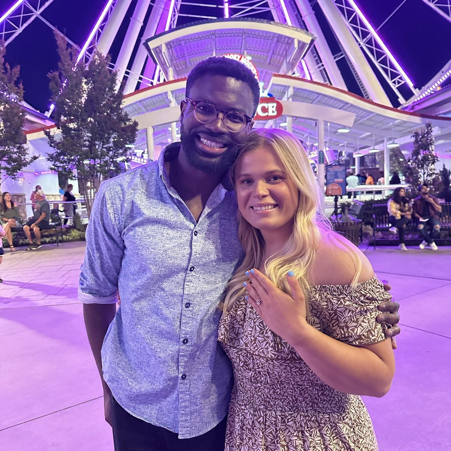 Right after Uche proposed to me on the Ferris wheel!