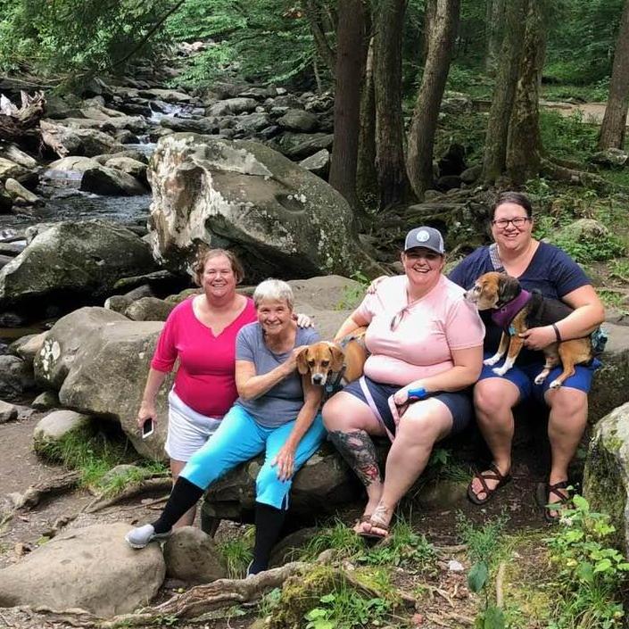 Chimney Tops Picnic Area in GSMNP with Lindsay's family.