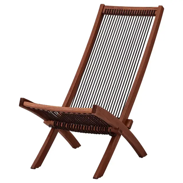 BROMMÖ Chaise, outdoor, black brown stained, brown