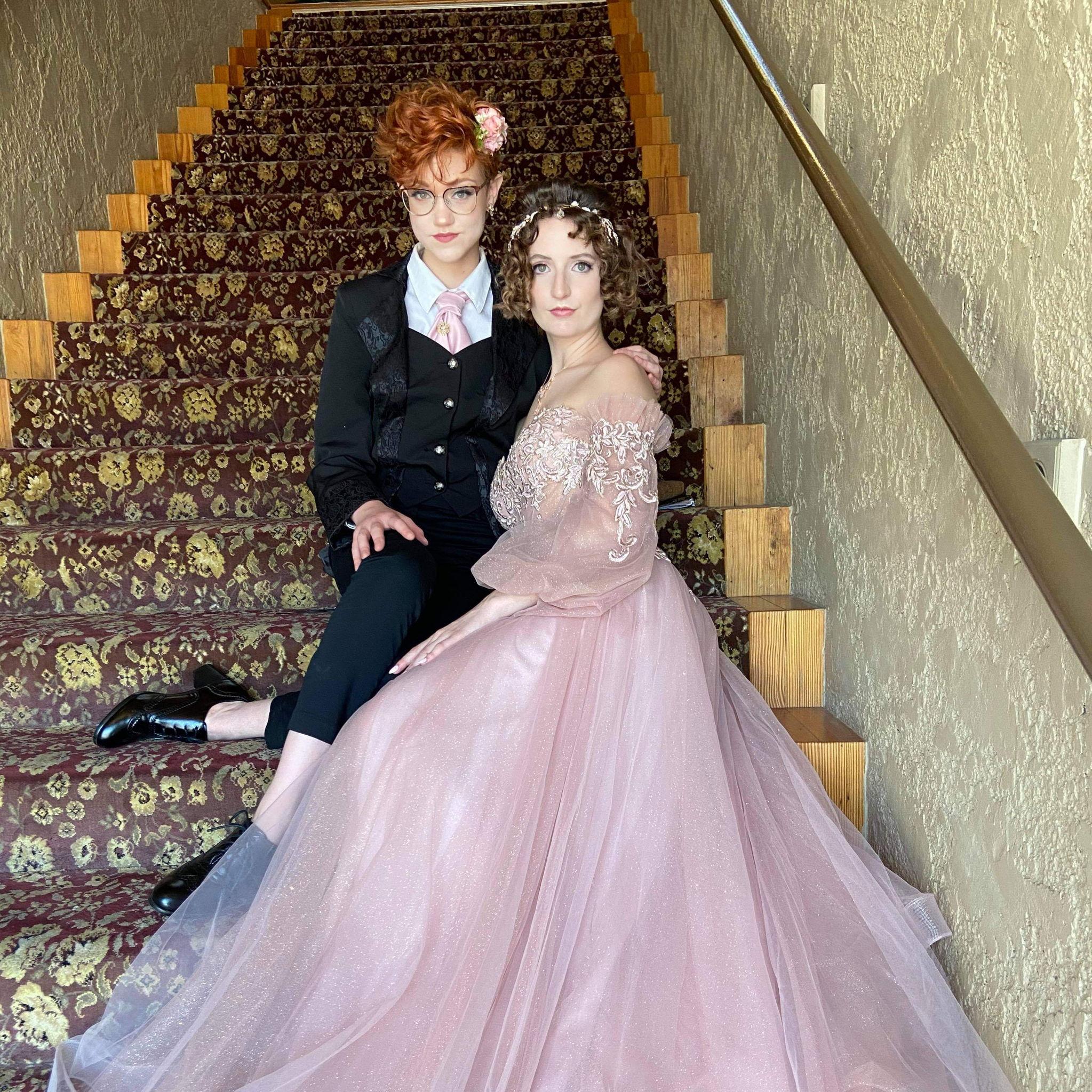 Aislyn wasn't allowed to go to Ella's senior prom because of COVID, so we just had to pretend we were royalty instead.