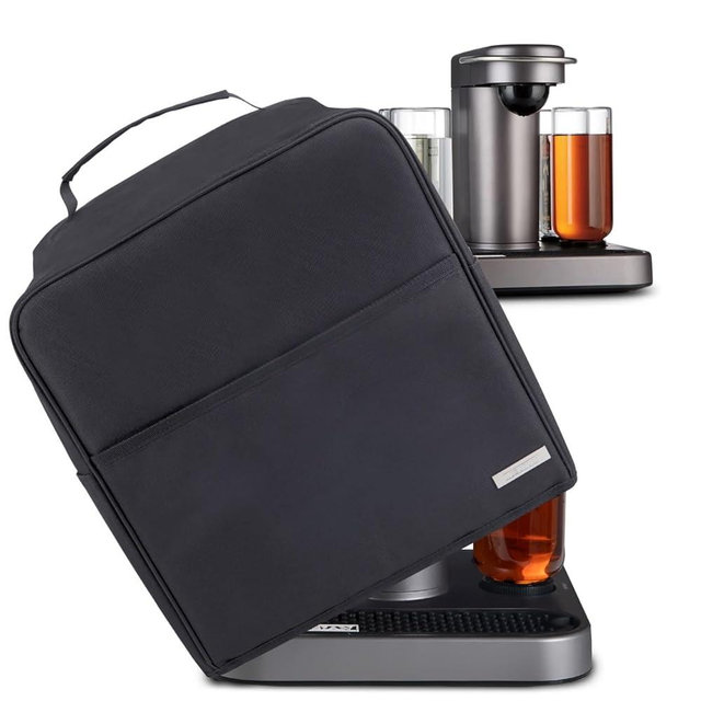 Ksestor Dust Cover for Bartesian Compatible with Bartesian Cocktail Machine - Pockets to Store Bartesian Accessories - Bartesian Cocktail Capsules - Bartesian Capsules - Black