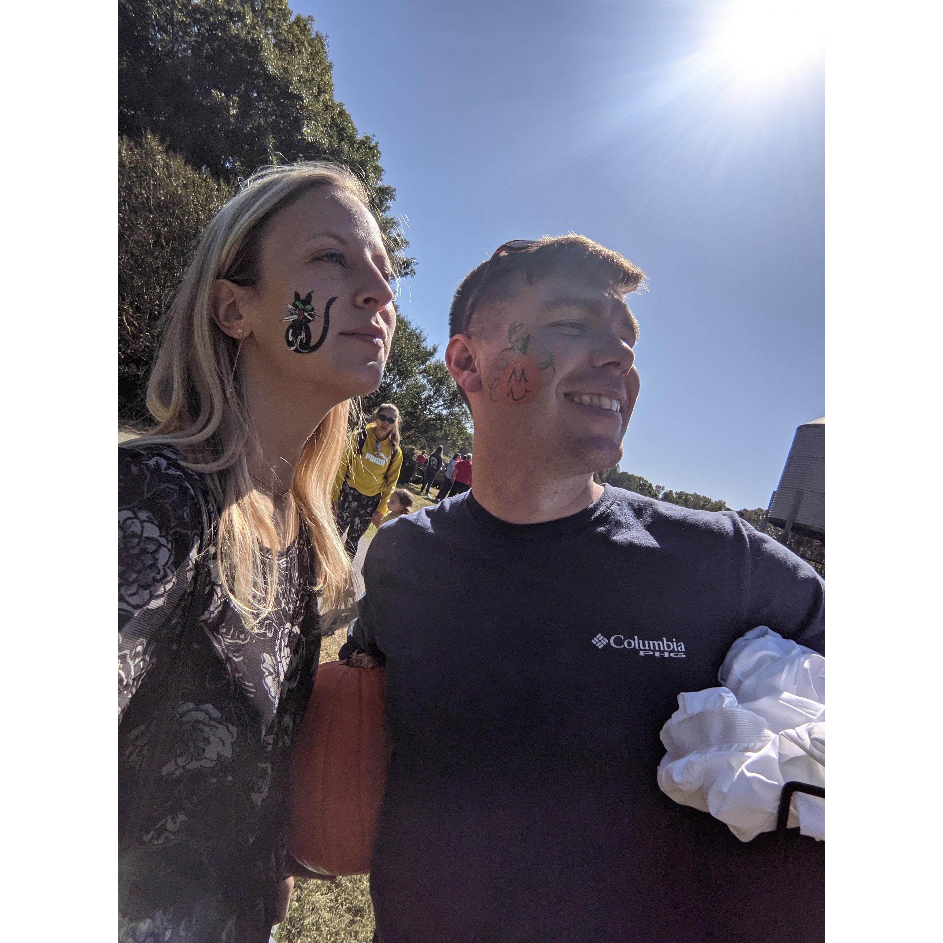 Adam loves Fall so we went to a pumpkin patch, got our faces painted, and had a wonderful date