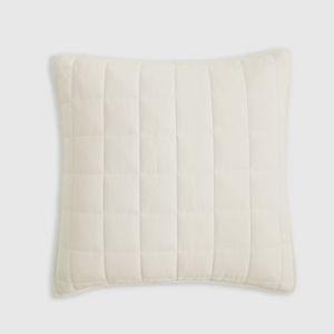 Belgian Linen Quilted Euro Sham in Ivory