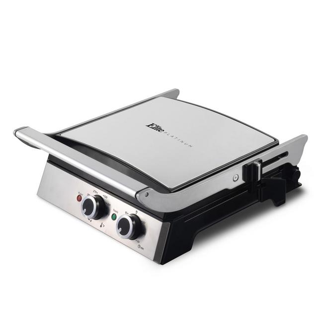 Elite Platinum Electric Grill and Griddle in Stainless Steel