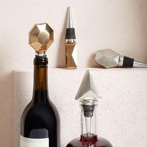 West Elm Gold Geo Bottle Stopper Set