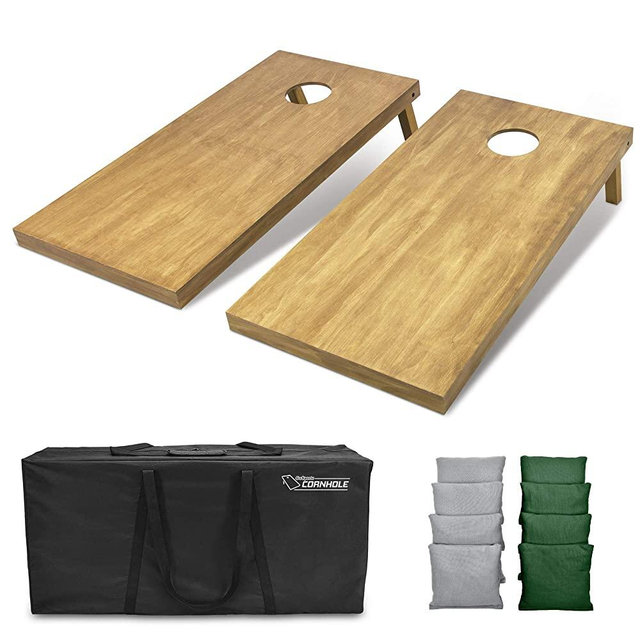 GoSports 4'x2' Regulation Size Wooden Cornhole Boards Set - Includes Carrying Case and Over 100 Optional Bean Bag Colors