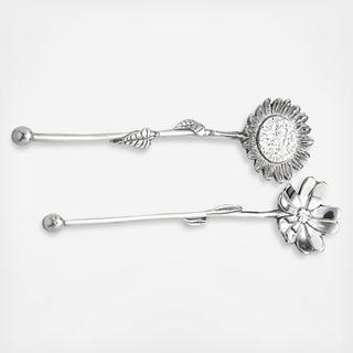 Sunflower & Cosmos Salad Server Set