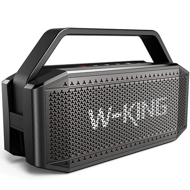Bluetooth Speaker, W-KING 60W Super Punchy Bass, Crisp Loud, IPX6 Waterproof, Bluetooth 5.0, 40H Playtime, Portable, 12000mAh Battery Power Bank, TWS, NFC, Mic, Outdoor, Party, Camping