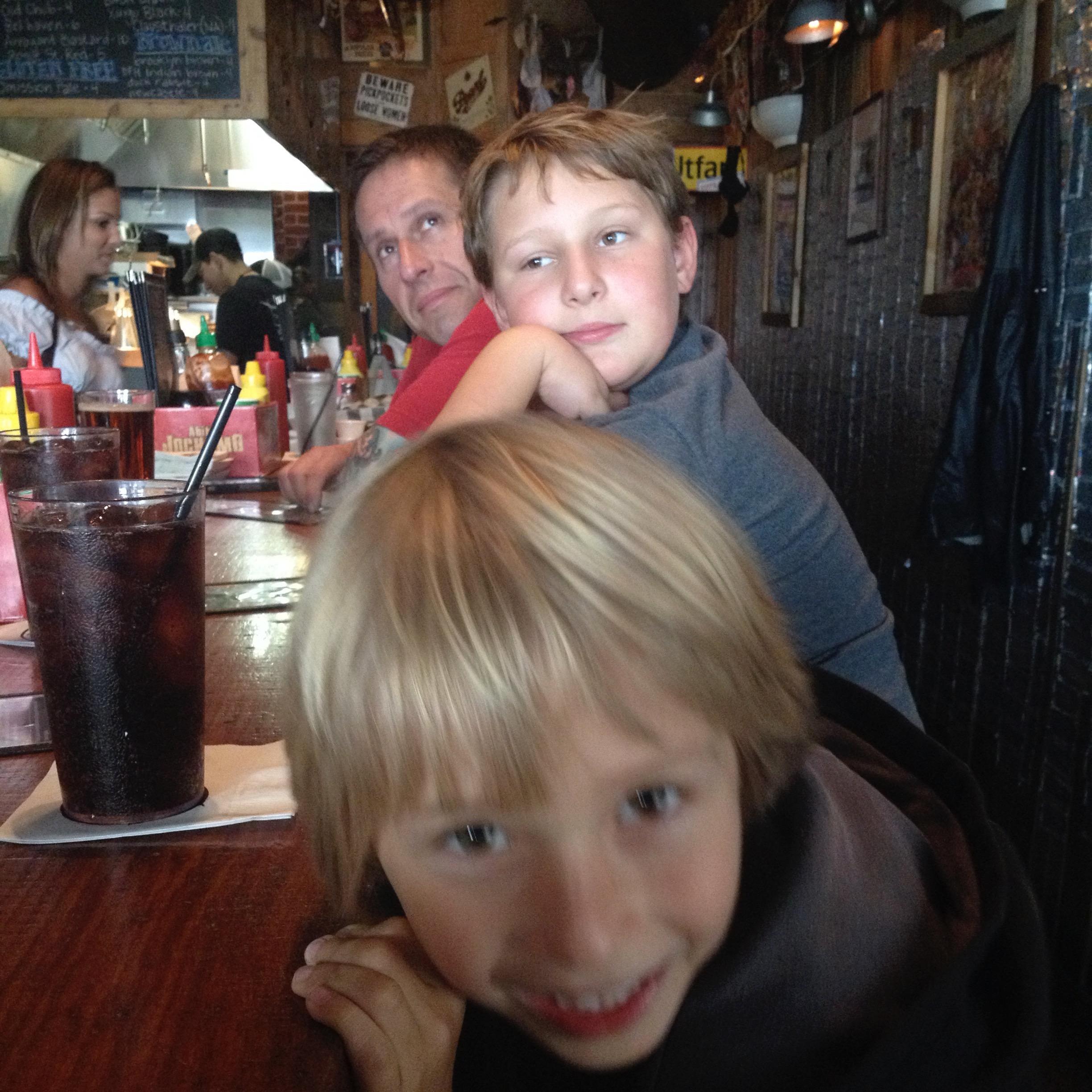 Getting lunch with the boys...yes, in a bar...while we wait to go to Chris and Jen's wedding.
