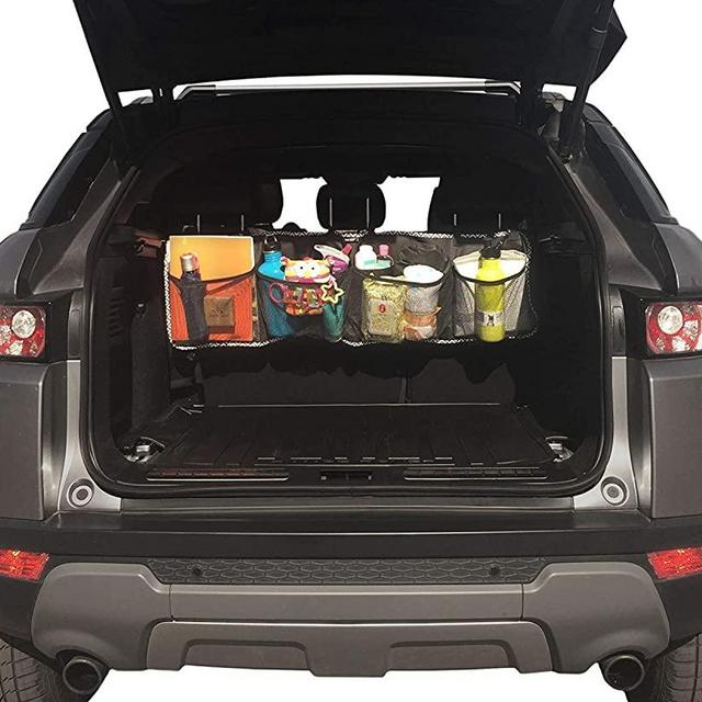 Premium Backseat Organizer for Kids, Cars - Large Size, Free e-Book, 1 Kids' Accessories, Car Seat Protector-Kick Mat, Made of Durable Material. (Trunk Organizer)