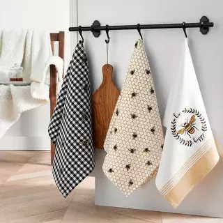 Farmhouse Living Bee Happy Kitchen Towels - Set of 3
