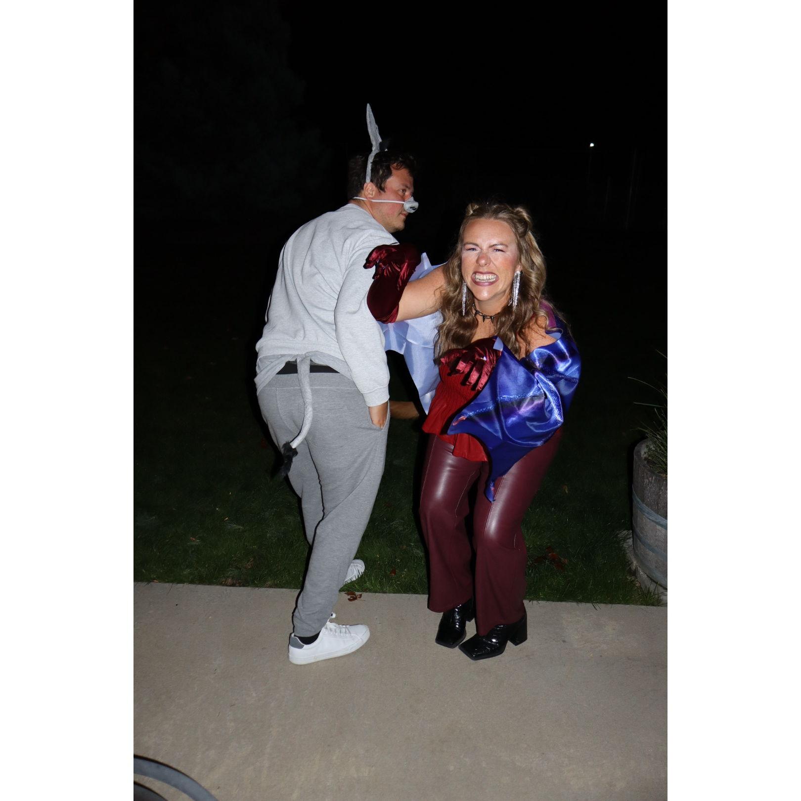 Donkey and dragon for halloween (from Shrek for those who don't know)