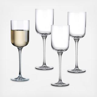 Linea Handblown European White Wine Glasses, Set of 4