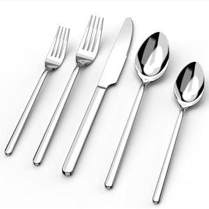 KINGSTONE 40 Piece Silverware Set, Flatware Set for 8, 18/10 Stainless Steel Cutlery Set Mirror Polished Modern Design Dishwasher Safe